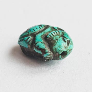 Oud-Chinees turkoois XS Rabbit Bead Talisman - 14 mm