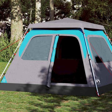 vidaXL Koepeltent 6-persoons snelontgrendeling blauw, Verzenden, Nieuw