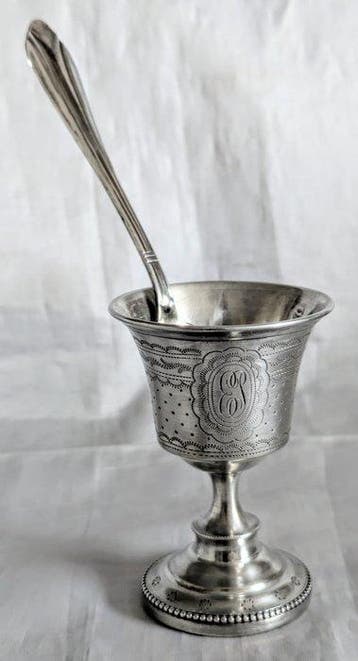 Eierdopje (2) - .950 zilver - Zonder reserveprijs