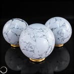 Tijdloze rust – Elegante Howlith-bolletjesset in zuiver wit-