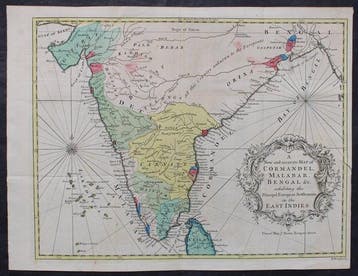 Inde - Inde,Bengale; J. Hinton - A New & Correct Map of