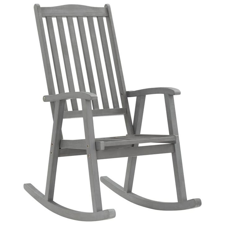 vidaXL Schommelstoel massief acaciahout grijs, Tuin en Terras, Tuinstoelen, Nieuw, Verzenden