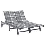 vidaXL Ligbed 2-persoons met kussens massief acaciahout, Tuin en Terras, Verzenden, Nieuw