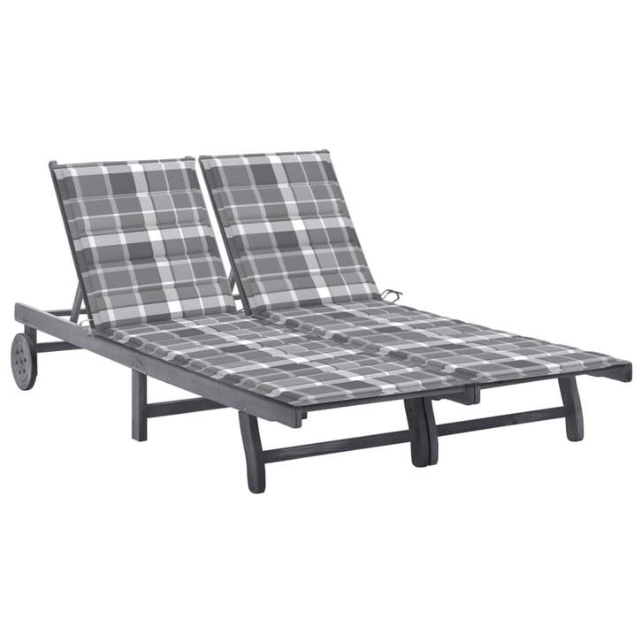 vidaXL Ligbed 2-persoons met kussens massief acaciahout, Tuin en Terras, Ligbedden, Nieuw, Verzenden