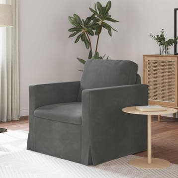 vidaXL bank / zetel Donkergrijs 78 x 78 x 80 cm Fluweel, Verzenden
