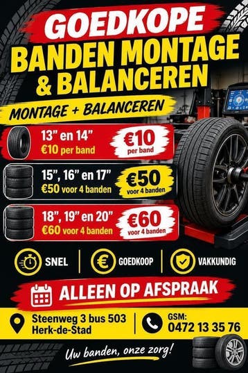 GOEDKOPE BANDEN MONTAGE  BALANCEREN! ECO BANDENCENTRALE, Ophalen, Banden en Velgen