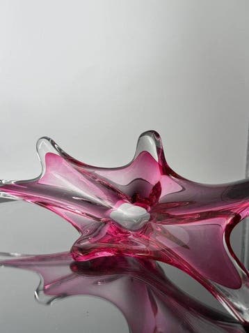 Val Saint Lambert - Tafelmiddenstuk - Kristal - Roze pasvorm