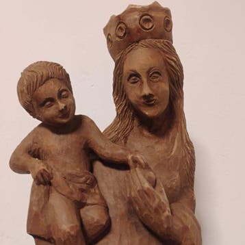 Beeld - Madonna met Kind - Handgesneden - 60 cm - Hout -, Antiek en Kunst