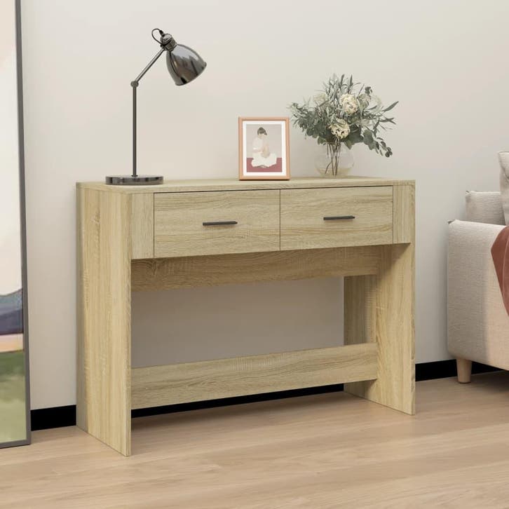 vidaXL Wandtafel 100x39x75 cm bewerkt hout sonoma, Huis en Inrichting, Tafelonderdelen, Nieuw, Verzenden