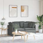 vidaXL Modulaire bank / zetel met kussens stof donkergrijs, Verzenden, Nieuw