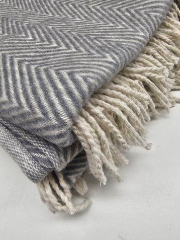 Exclusieve plaid zigzag grijs - 200x150 cm - Dekens, deken -