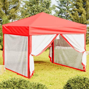vidaXL Partytent inklapbaar met zijwanden 3x3 m rood, Verzenden