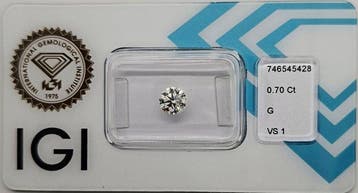 Sans prix de réserve - 1 pcs Diamant (Naturelle) - 0.70 ct -, Handtassen en Accessoires, Edelstenen, Nieuw