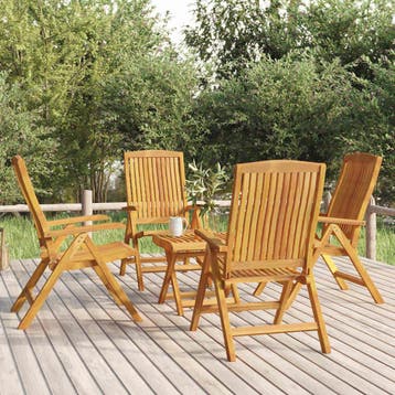 vidaXL 5-delige Loungeset massief teakhout, Verzenden, Nieuw, Loungeset