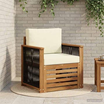 vidaXL Buiten Midden Sofa Naturel, Verzenden