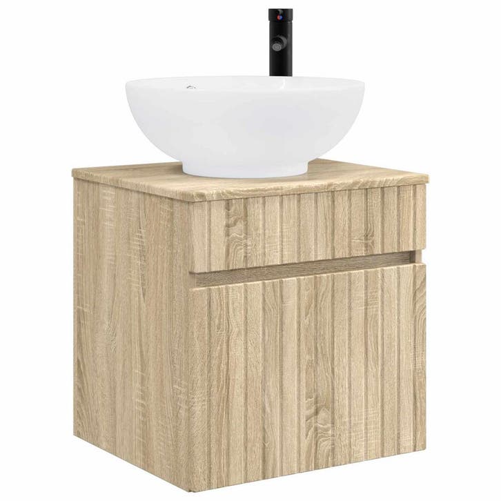 vidaXL Wandgemonteerde wastafelmeubel Sonoma Eiken 49 x 44,5, Maison & Meubles, Tables | Coiffeuses, Envoi