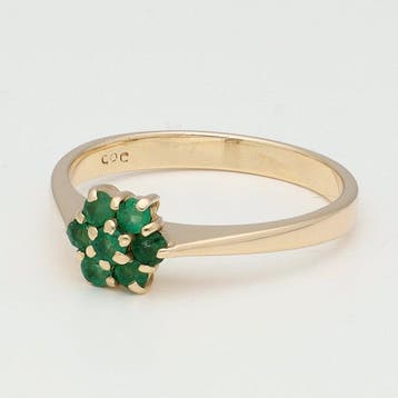 Ring - 14 karaat Geel goud - Smaragd, Nieuw