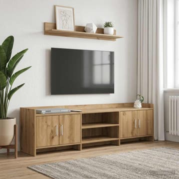 vidaXL TV Kast 168 x 33 x 47 cm Artisanaal eiken Bewerkt, Verzenden, Nieuw