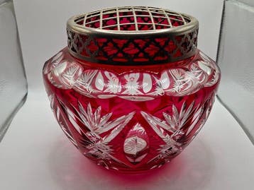 Val Saint Lambert - Bloempot - Model Lübeck - Kristal -, Antiek en Kunst, Antiek | Glaswerk en Kristal