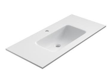 Veiling - Qubo wastafel 1210x465x20mm Rocco mat wit, Nieuw