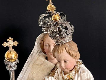Beeld, Grande statue de la Vierge à l’Enfant couronnés - 120