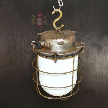 Plafonnier - Laiton, Verre