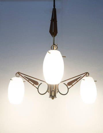 Kroonluchter - Opaline glas, Antiek en Kunst, Antiek | Verlichting