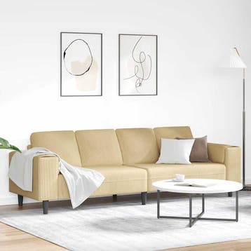 vidaXL Bank met kussen Grijs Groen 250 x 77 x 76 cm Corduroy, Verzenden, Nieuw