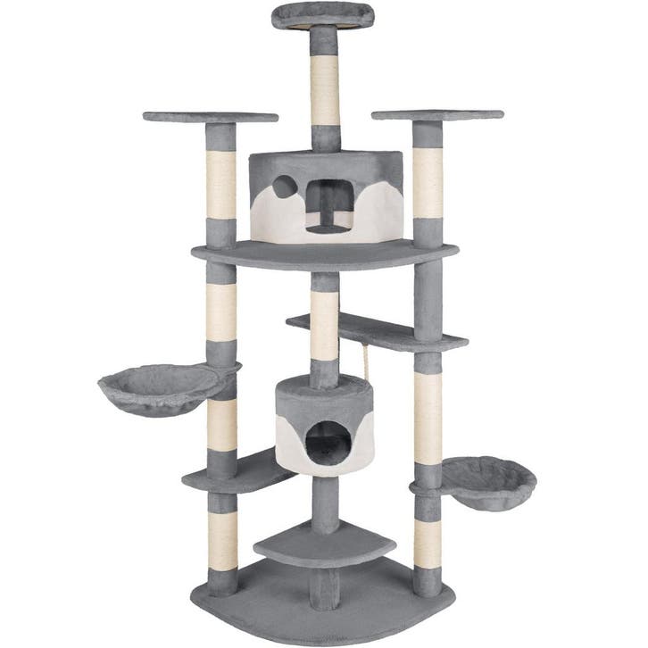 tectake Krabpaal Fippi 201cm - grijs/wit, Animaux & Accessoires, Accessoires pour chats, Envoi