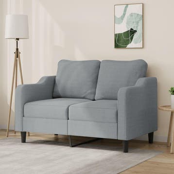 vidaXL Tweezitsbank / zetel 120 cm stof lichtgrijs, Verzenden
