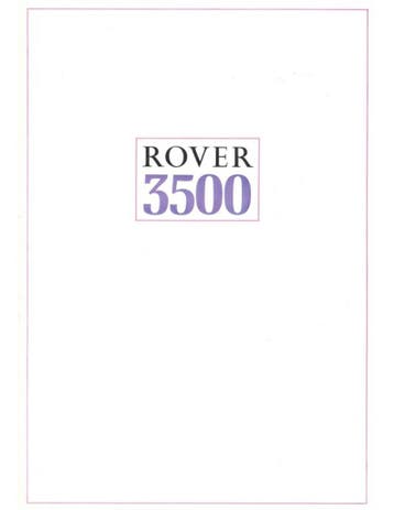 1971 ROVER 3500 BROCHURE NEDERLANDS, Nieuw