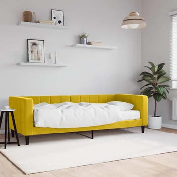 vidaXL Slaapbank met matras 80x200 cm fluweel geel, Verzenden