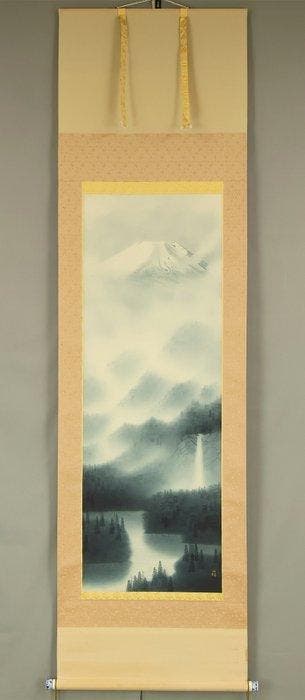 Misty Mt Fuji Scenery with Original Box (Tomobako) - Koido, Antiek en Kunst