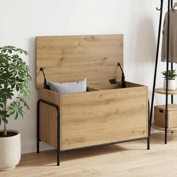 vidaXL Opbergbox Artisanaal eiken 80 x 40 x 49,5 cm Bewerkt, Huis en Inrichting, Verzenden, Nieuw