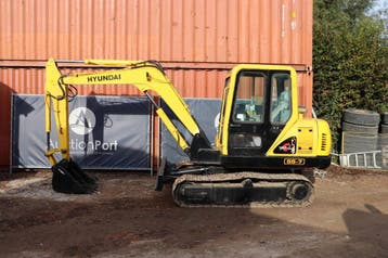 Veiling: Graafmachine Hyundai R55-7 Diesel 40kW 2010, Articles professionnels, Ophalen