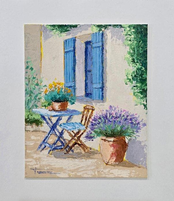 Francesca Escobar (1972) - El descanso azul, Antiek en Kunst, Kunst | Schilderijen | Modern