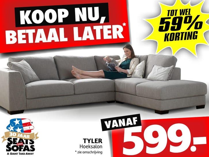 Tyler Hoeksalon vanaf €599.-  Betaal in 12x zonder rente!, Huis en Inrichting, Zetels | Zetels