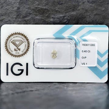 1 pcs Diamant (Couleur naturelle) - 0.40 ct - Oval - Very