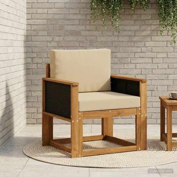 vidaXL Buiten Midden Sofa Massief Acacia Hout Naturel, Verzenden, Nieuw