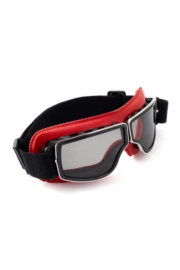 KIMU® Goggles Motorbril Skibril Bril Rood Montuur Zwarte Gla, Ophalen of Verzenden, Nieuw