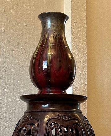 Vaas - Steengoed - China - Grote Chinese moderne flam