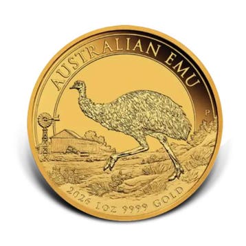 Gouden Australian Emu munt 2026 1 troy ounce
