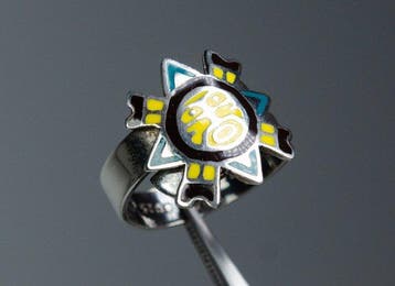 Ring - Emaille - Mexico (Zonder minimumprijs), Antiek en Kunst