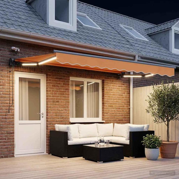 vidaXL Elektrisch Uitschuifbare Zonneluifel Zand 4,5 × 3,5 m, Tuin en Terras, Zonneschermen, Nieuw, Verzenden