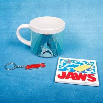 Jaws Mok, Onderlegger en Sleutelhanger Set, Verzamelen, Ophalen of Verzenden, Nieuw