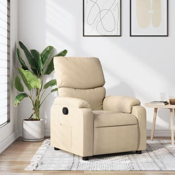 vidaXL Relaxfauteuil Crème Stof, Verzenden