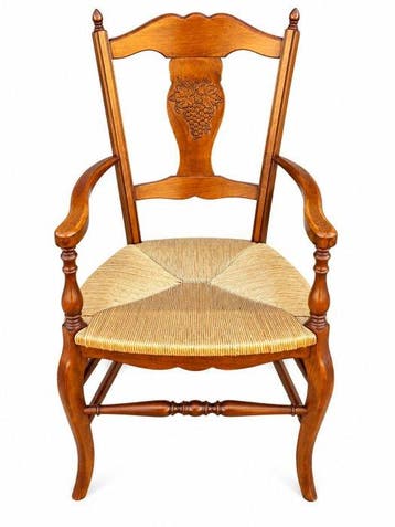 Fauteuil - fruitiger hout, riet - Fauteuil in provincestijl