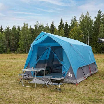 vidaXL Tunneltent 6-persoons Blauw Polyester en Staal, Verzenden