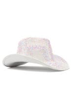 Cowboyhoed Wit Roze Strass Steentjes Witte Cowgirl Western H, Ophalen of Verzenden, Nieuw