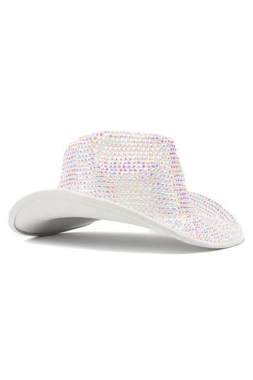 Cowboyhoed Wit Roze Strass Steentjes Witte Cowgirl Western H, Kleding | Dames, Ophalen of Verzenden, Nieuw